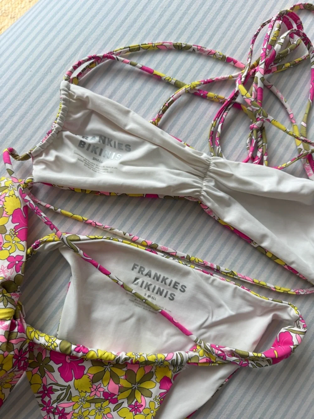 Frankie’s bikinis Floral Pink & Yellow Bikini Set